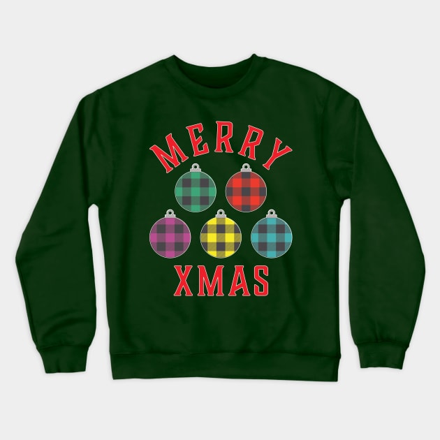 Merry Xmas Buffalo Plaid Ornaments Crewneck Sweatshirt by DPattonPD